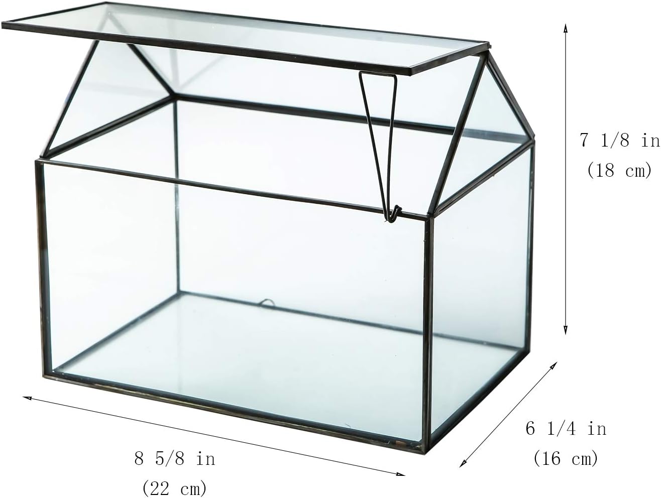 Terrarium Maison Géométrique Noir – Couvercle Basculant Grande Serre - VIVARIUM PRO