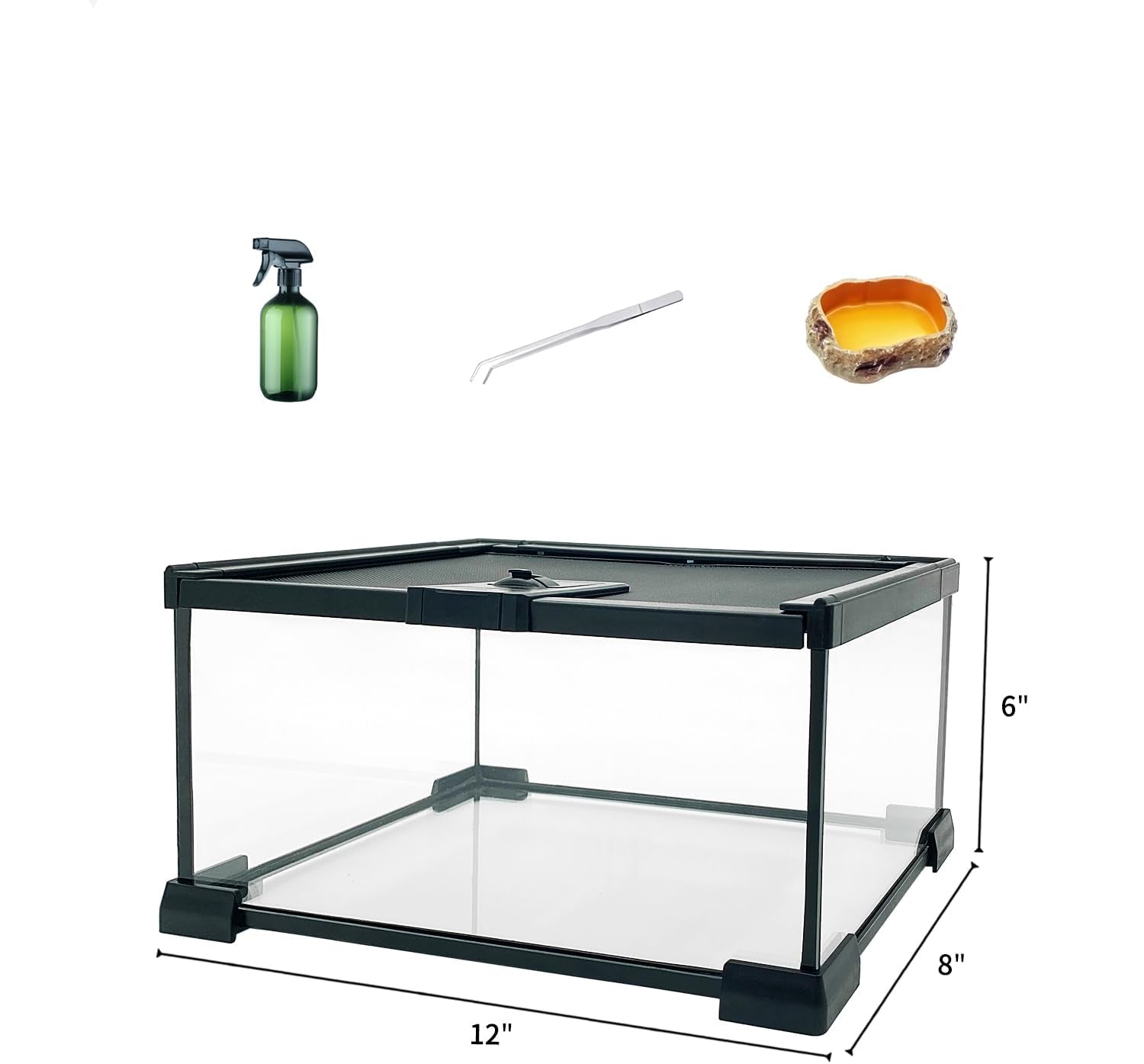 Mini Terrarium Verre – Boîte Élevage Reptiles Verrou Magnétique
