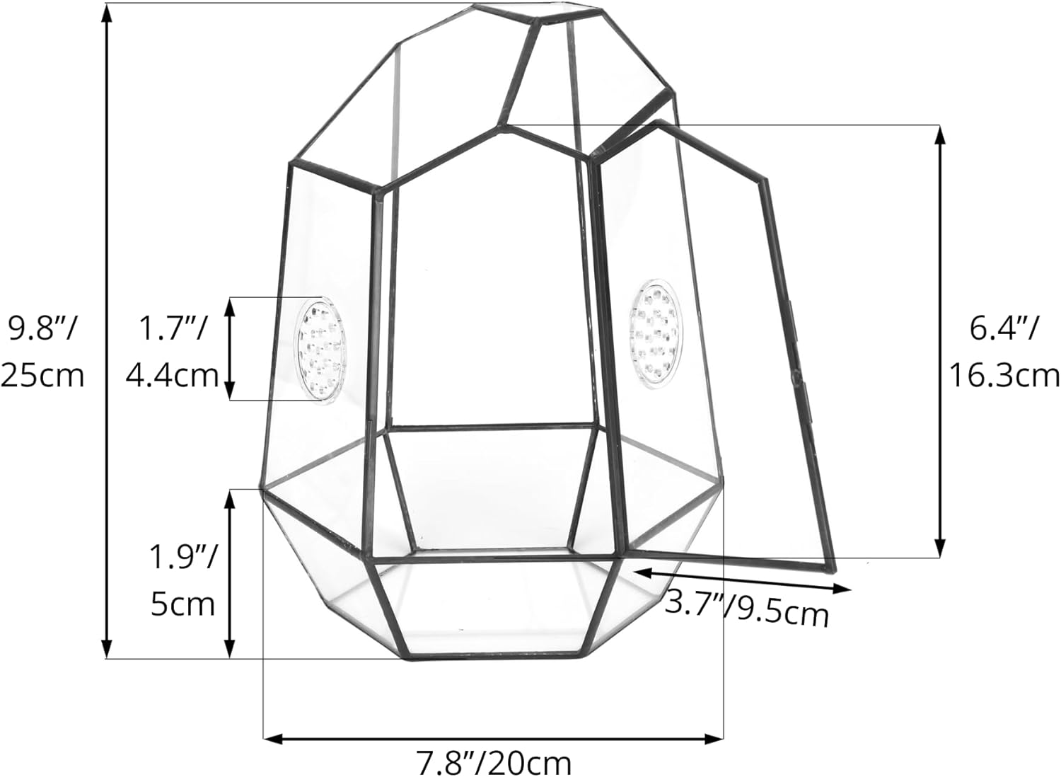 Terrarium Fermé Géométrique Porte – Insectes Cactus Verre - VIVARIUM PRO