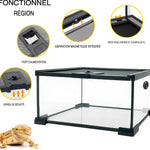 Mini Terrarium Verre – Boîte Élevage Reptiles Verrou Magnétique - VIVARIUM PRO