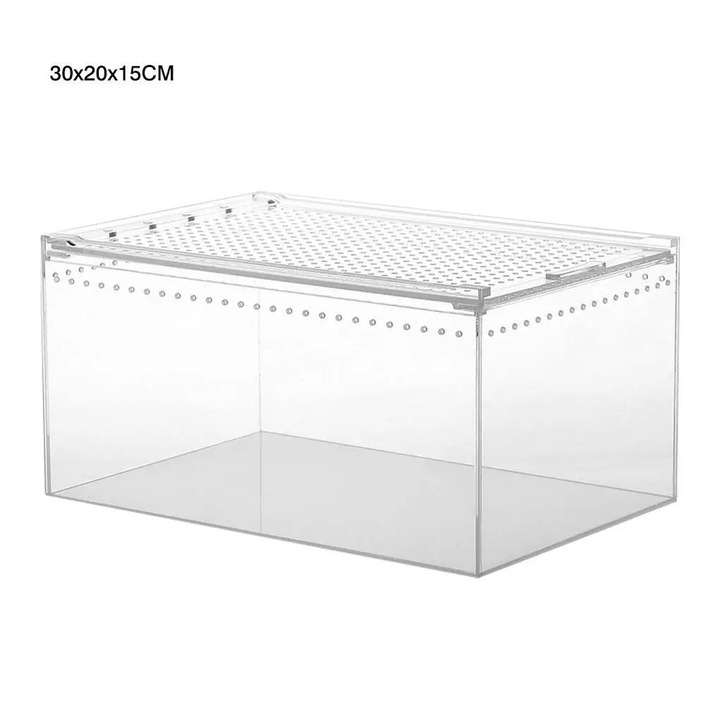 Boîte d'Élevage Reptiles Acrylique – Terrarium Transparent Multifonction
