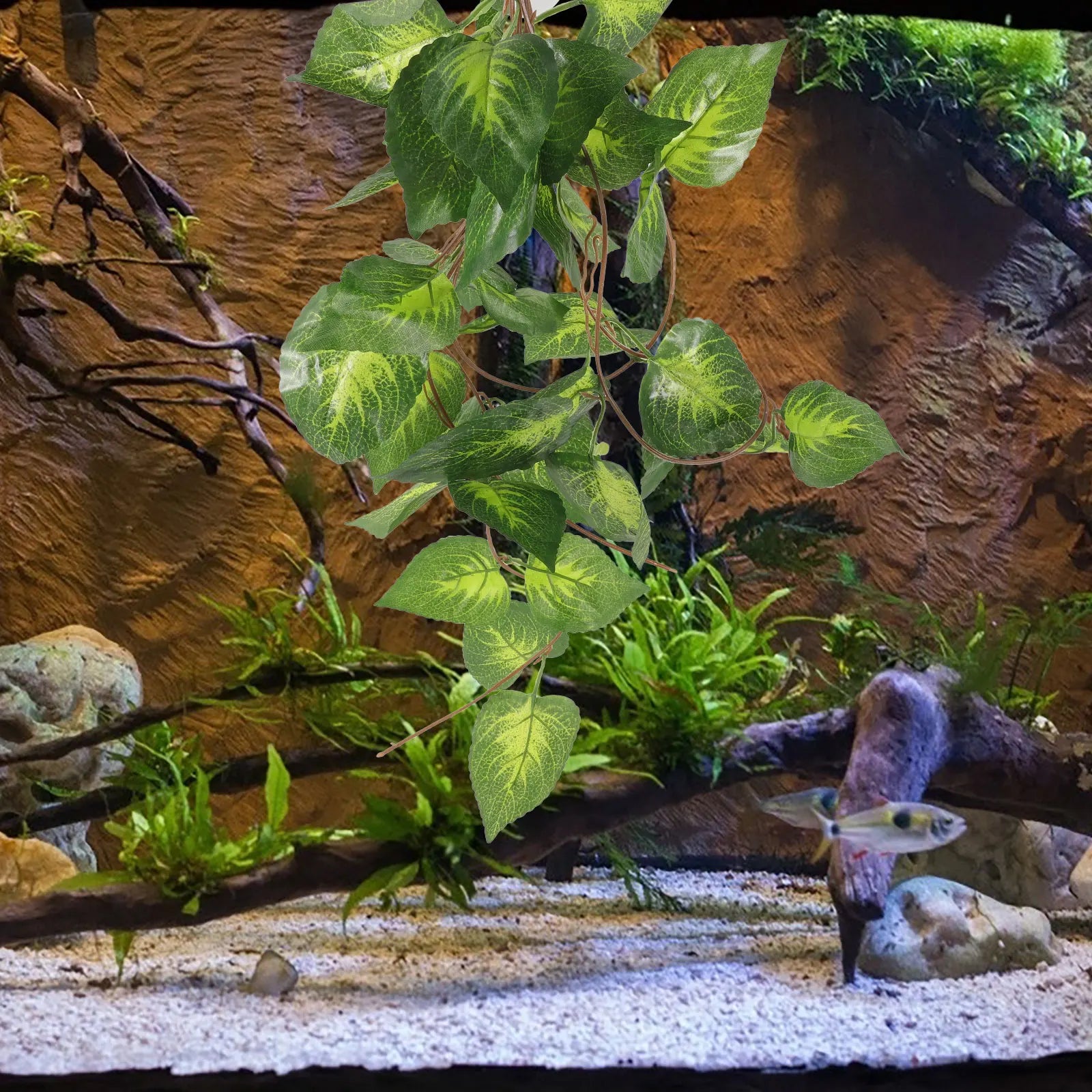Plante Artificielle Sécuritaire pour Terrarium Reptiles et Aquarium