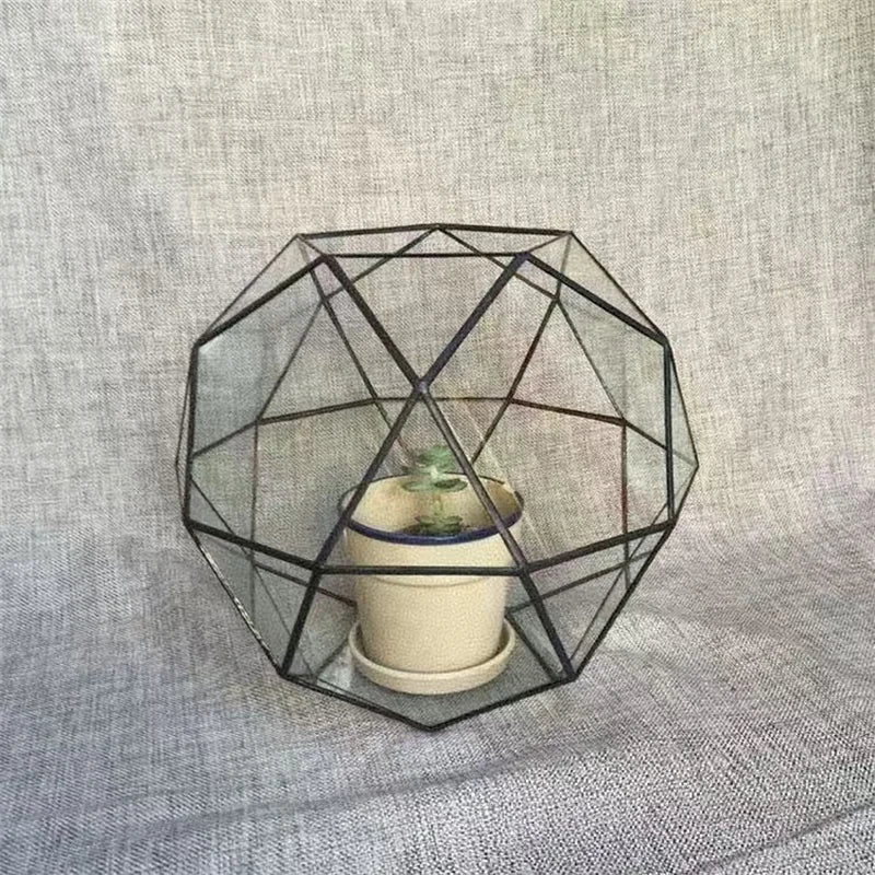 Terrarium Plante Géométrique en Verre Design Moderne
