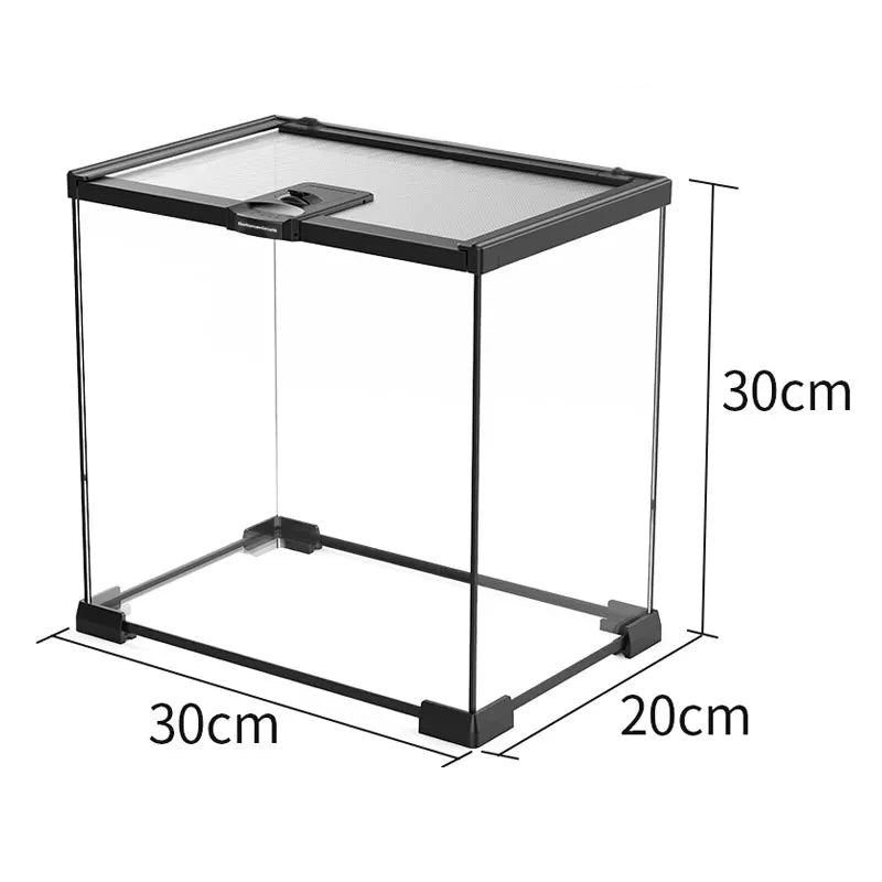 Mini Terrarium Verre – Boîte Élevage Reptiles Verrou Magnétique