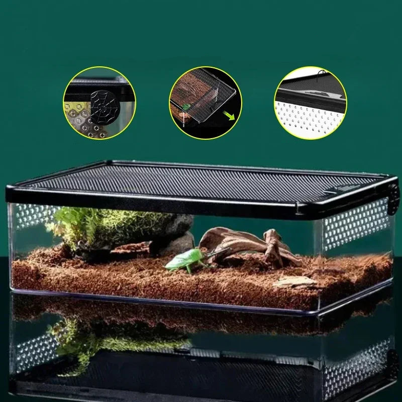 Terrarium Transparent Anti-Évasion pour Reptiles et Amphibiens - VIVARIUM PRO
