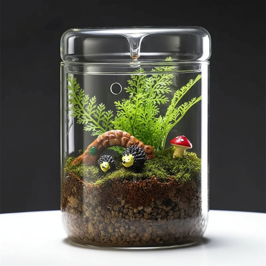 Terrarium Plante en Verre avec Couvercle Anti-Condensation