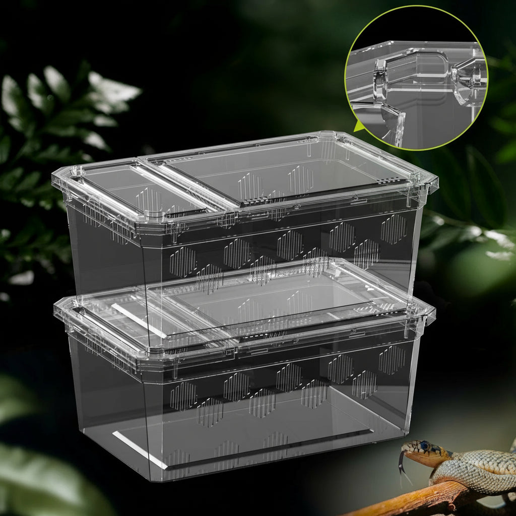 Terrarium Déplacement – Boîte Élevage Empilable Reptiles