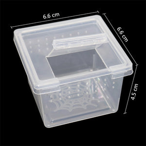 Petite Boîte d'Élevage Carrée Reptiles – Plastique ABS Transparent
