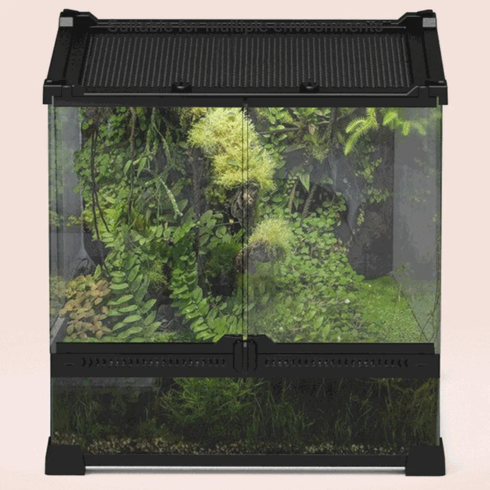Terrarium Reptiles Verre Trempé avec Double Porte Sécurisée - VIVARIUM PRO