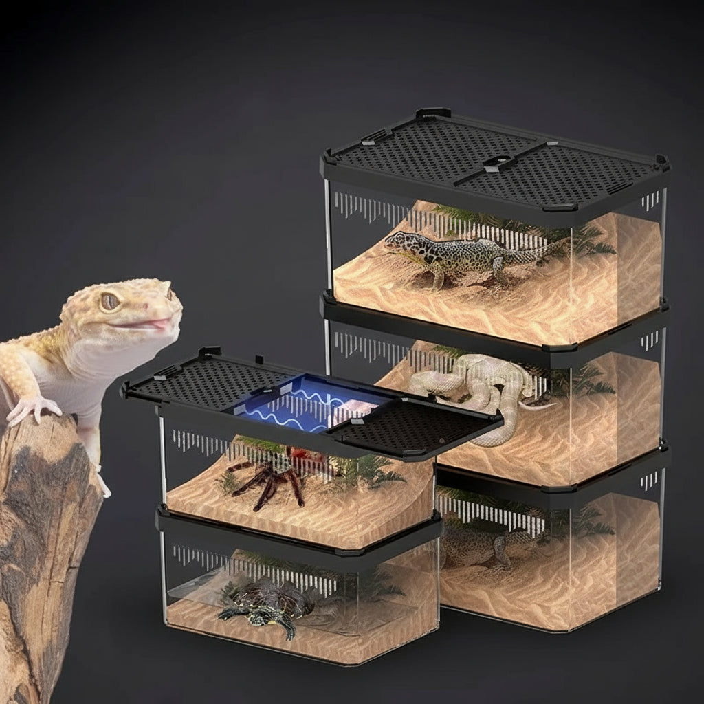 Terrarium d'Alimentation Reptiles – Double Porte Magnétique