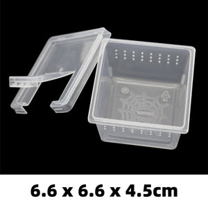 Petite Boîte d'Élevage Carrée Reptiles – Plastique ABS Transparent