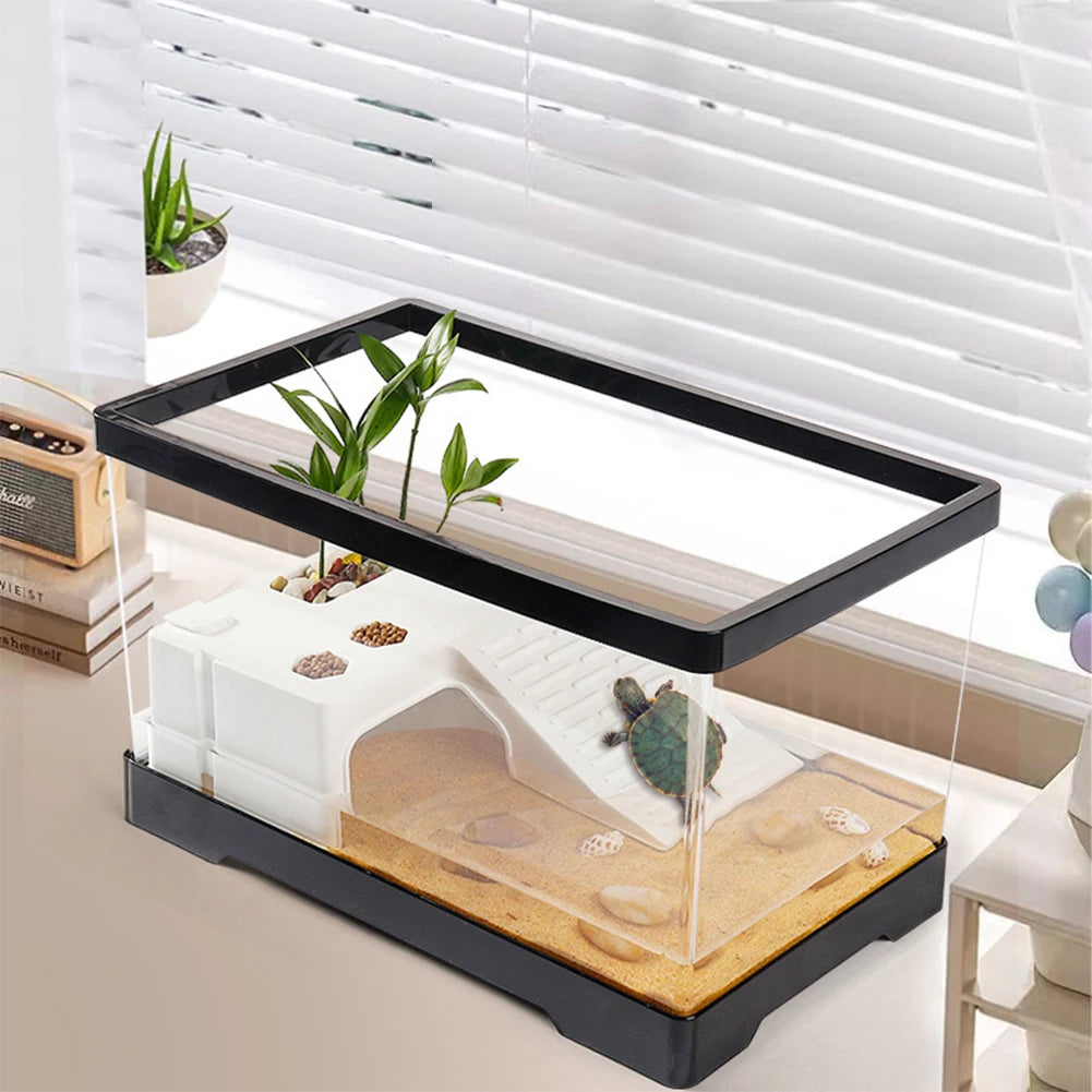 Terrarium pour Tortue Aquatique avec Plateforme Intégrée - VIVARIUM PRO