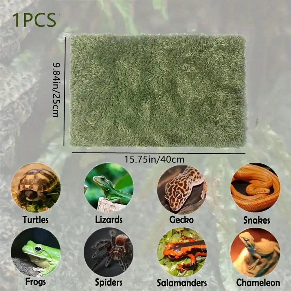 Tapis Mousse Artificielle pour Terrarium Reptiles et Amphibiens