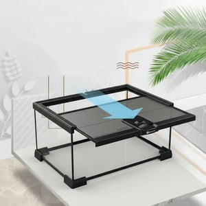 Mini Terrarium Verre – Boîte Élevage Reptiles Verrou Magnétique