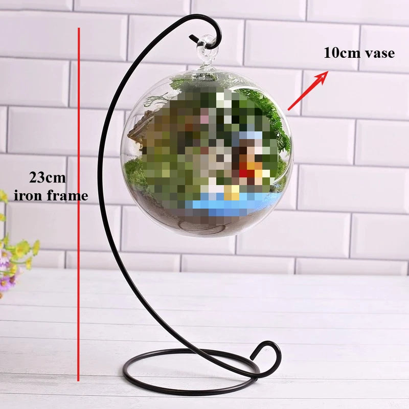 Terrarium Plante Suspendu en Verre avec Support Décoratif - VIVARIUM PRO