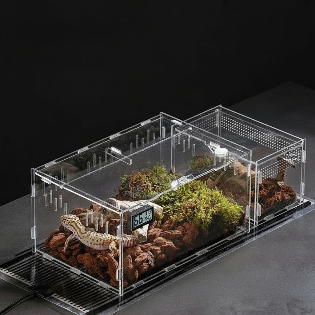 Terrarium Acrylique – Boîte d'Élevage Reptiles Transparent