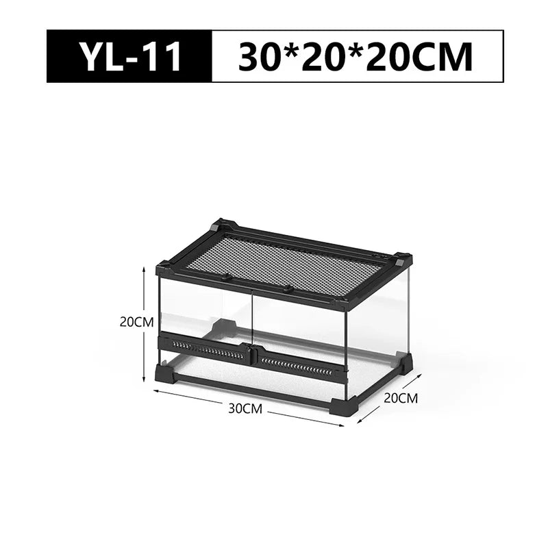 Terrarium Reptiles Verre Trempé avec Double Porte Sécurisée - VIVARIUM PRO