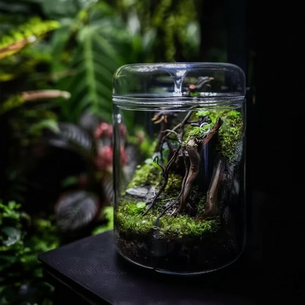 Terrarium Plante en Verre avec Couvercle Anti-Condensation