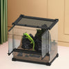 Terrarium Reptiles Verre Trempé avec Double Porte Sécurisée